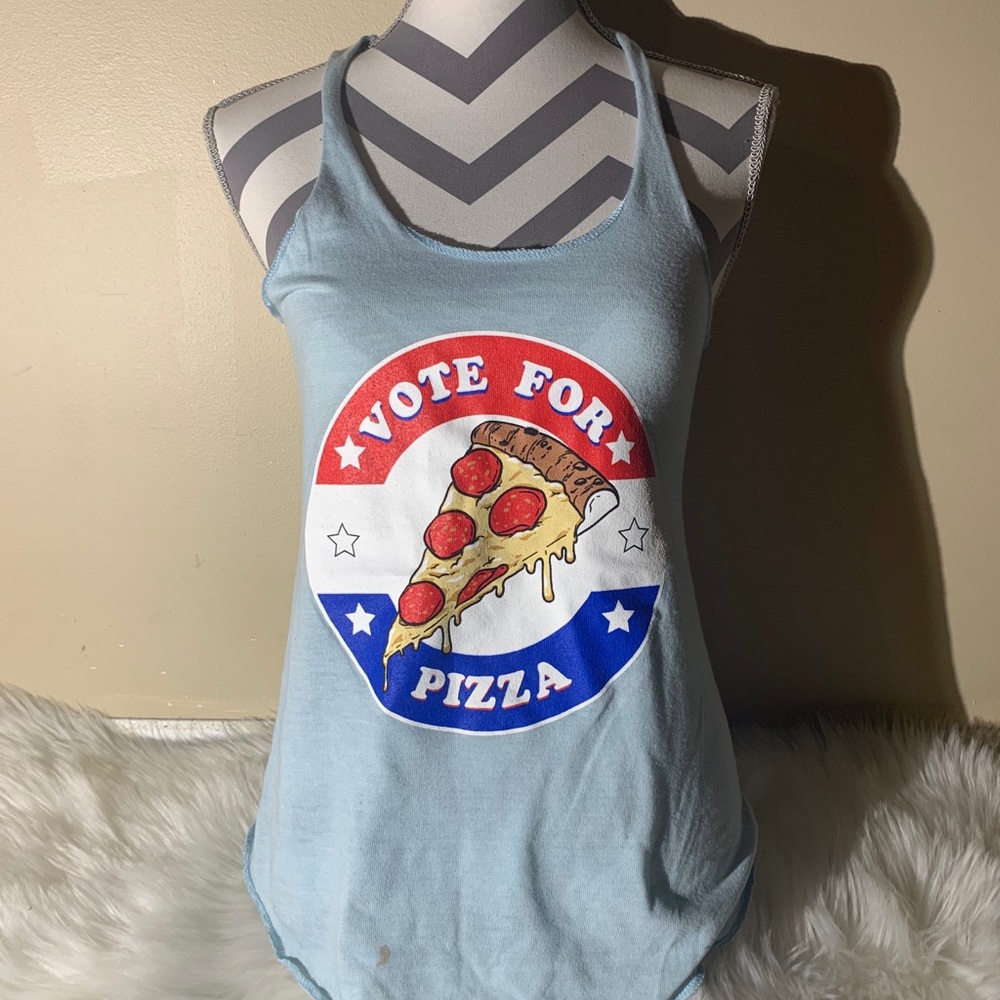 Easy Wear Size S Vote For Pizza Tshirt Length 25”